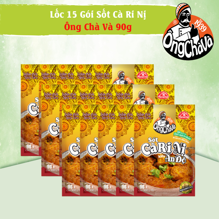 Lốc 15 Gói Sốt Cà Ri Nị Kiểu Ấn Độ Ông Chà Và 90g (Indian Style Spicy Curry)