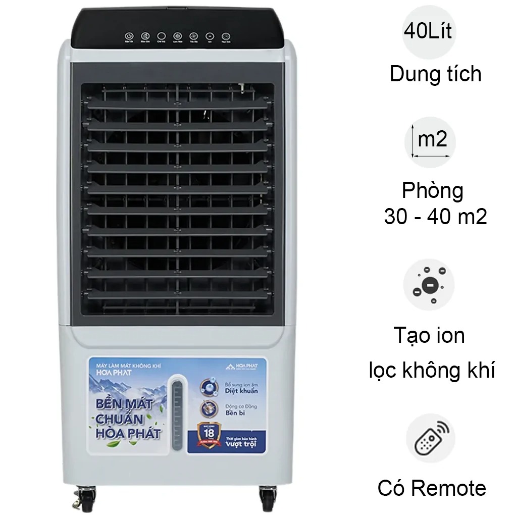Máy Làm Mát Không Khí Hòa Phát HPCF1-034I - Tạo Ion Âm Diện Tích 30-40m2 - Hàng Chính Hãng