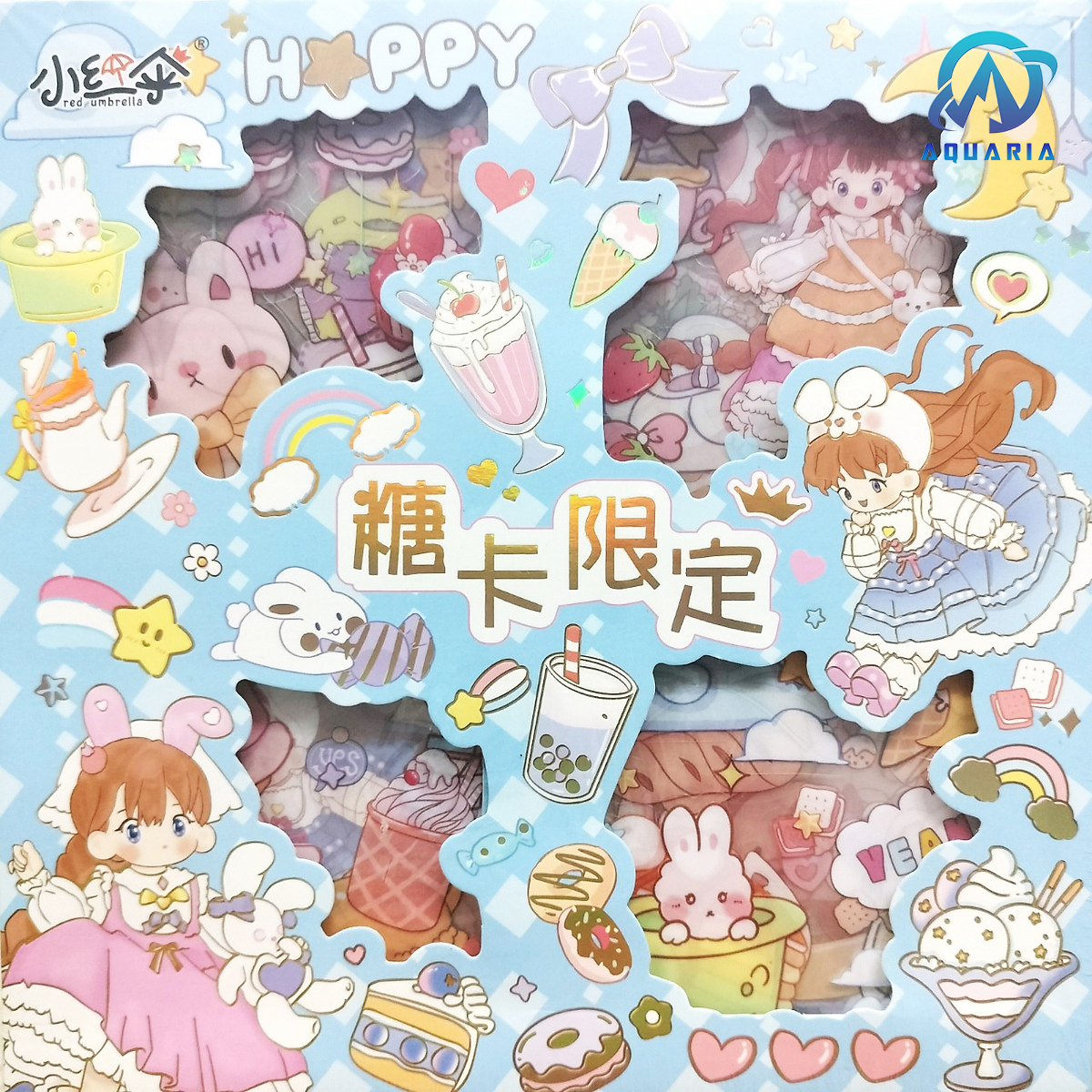 Set 100 Tấm Sticker Xinh Dễ Thương Hình Dán Cute Stickers Trang Trí Sổ Tay Dán Mũ Bảo Hiểm Điện Thoại Siêu Dễ Thương - Giao Mẫu Màu Ngẫu Nhiên
