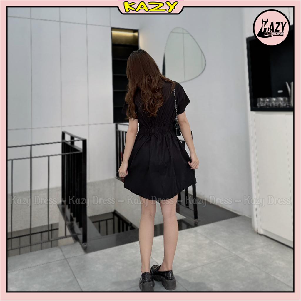 Váy sơ mi bo eo siêu xinh phong cách Hàn Quốc KAZY DRESS V031