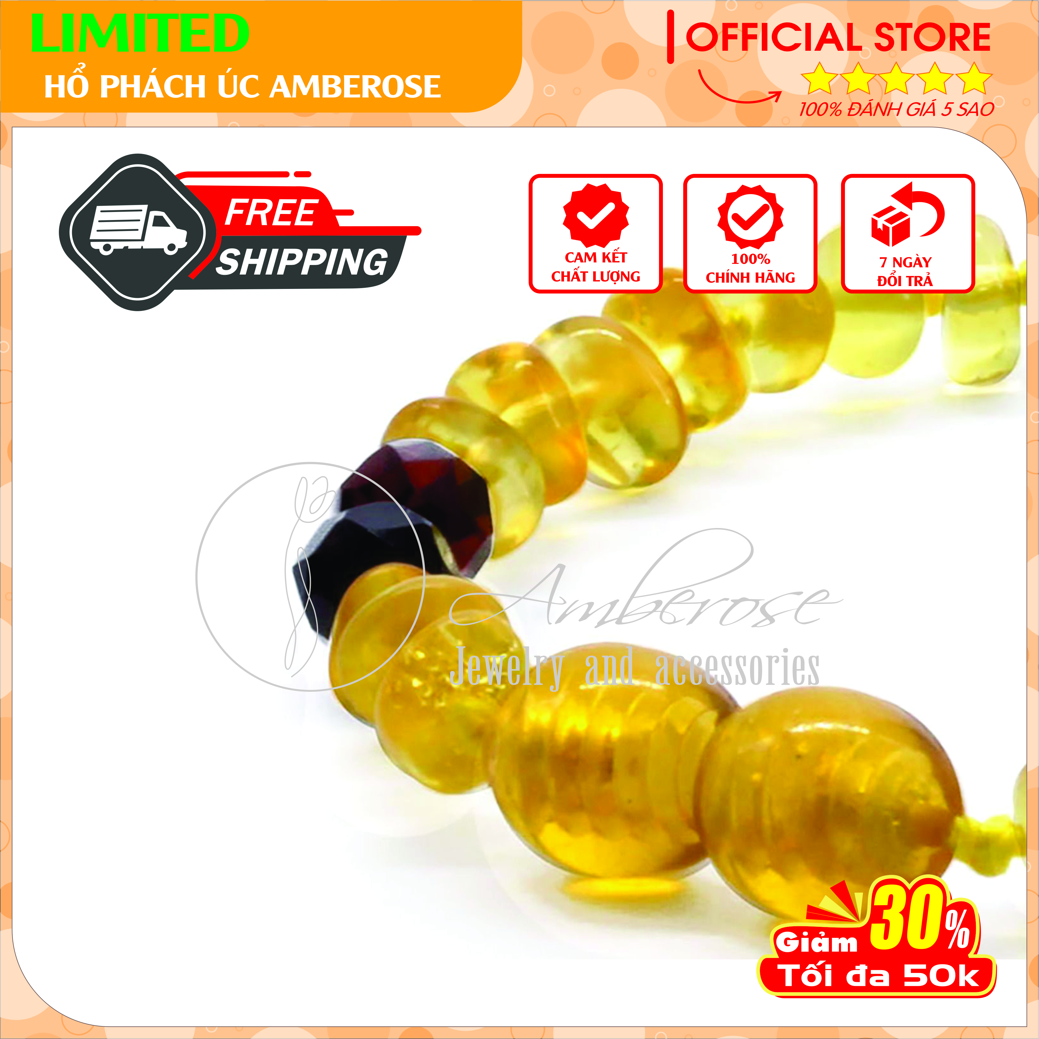 Bộ Vòng Amber Úc Cho Bé 0 - 10 tuổi ( Mẫu Đặc Biệt ) SABLMT16