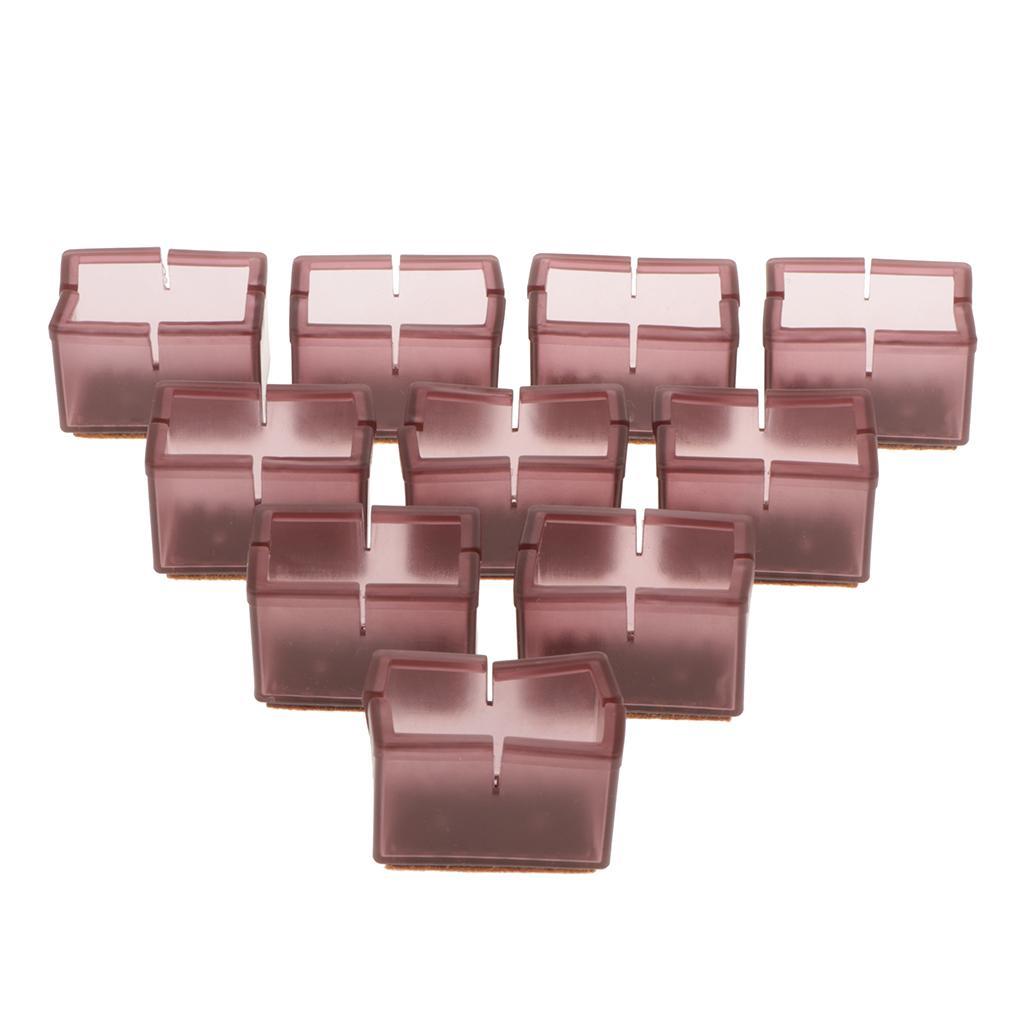 10x Chair Leg Caps Cover Rectangle Protectors