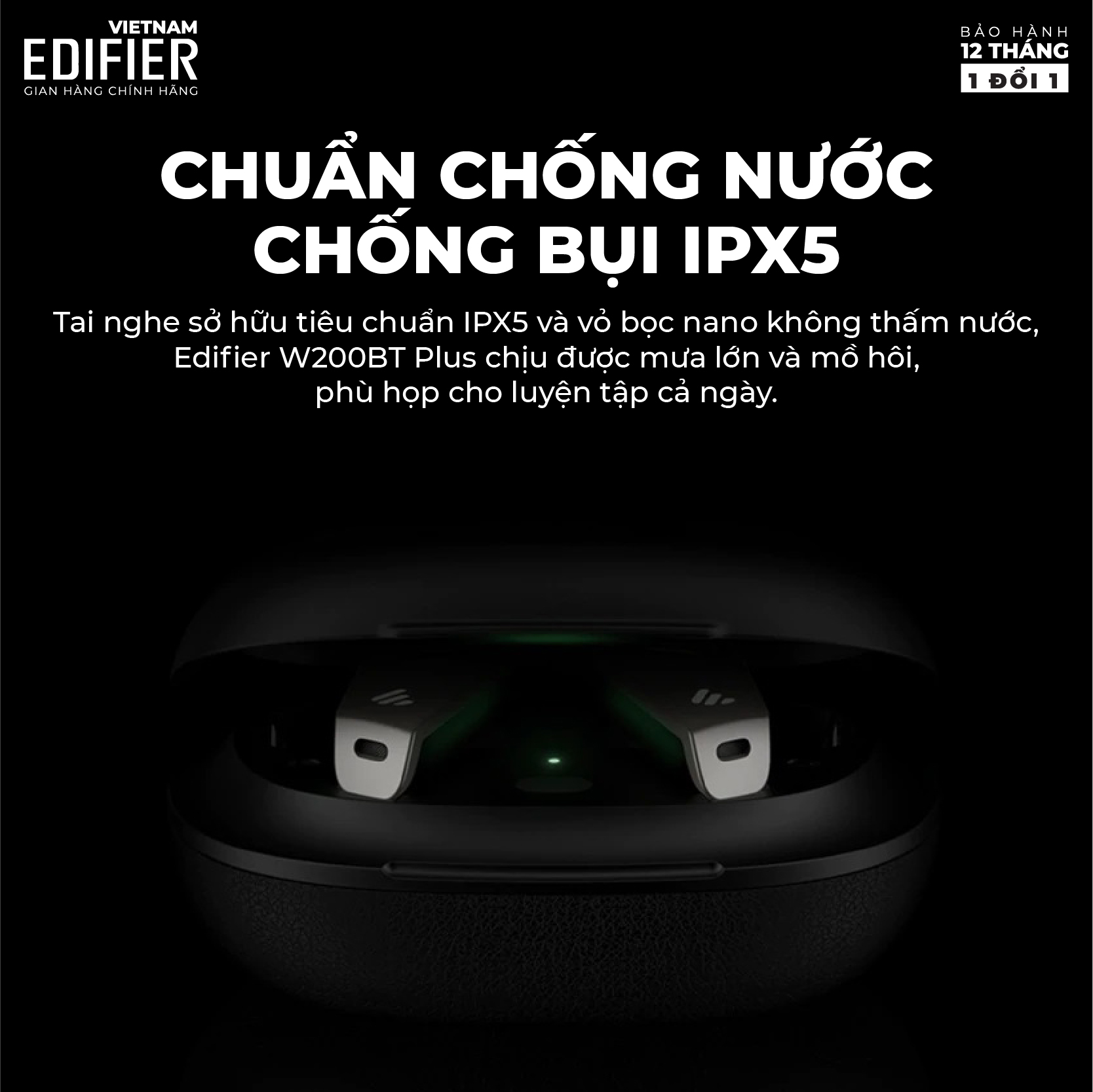 Tai nghe Bluetooth 5.0 EDIFIER TWS NB2 Âm thanh Stereo Chống nước IPX5 Có app điều chỉnh - Hàng chính hãng