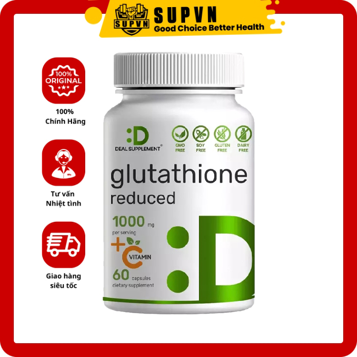 Deal Supplement Glutathione Reduced 1000mg + Vitamin C (60 Viên)