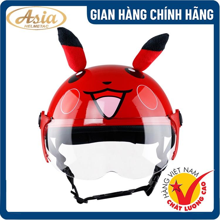 Mũ Bảo Hiểm Trẻ Em 1/2 Có Kính - Asia MT103KS Pikachu - Hàng Chính Hãng, Bảo Hành 1 năm