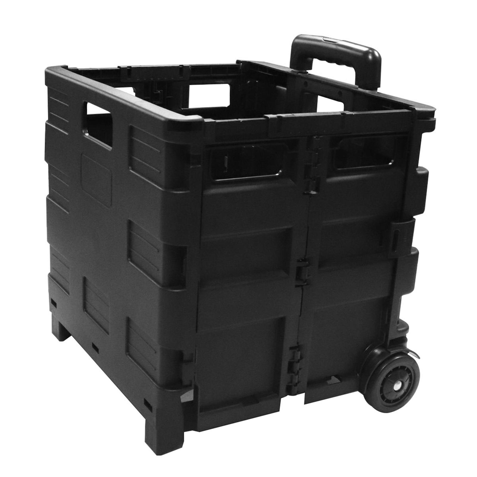 Foldable Shopping Cart with Handle 30L Large Capacity Collapsible   Handcart with Wheels