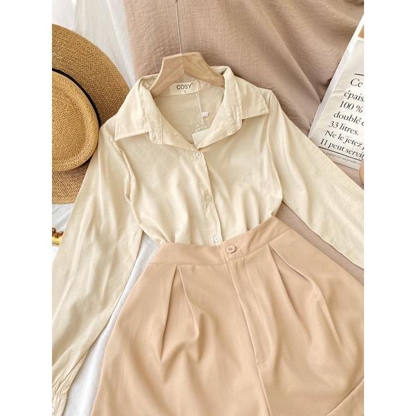 CM - SET ÁO SƠMI KEM QUẦN SHORT NUDE