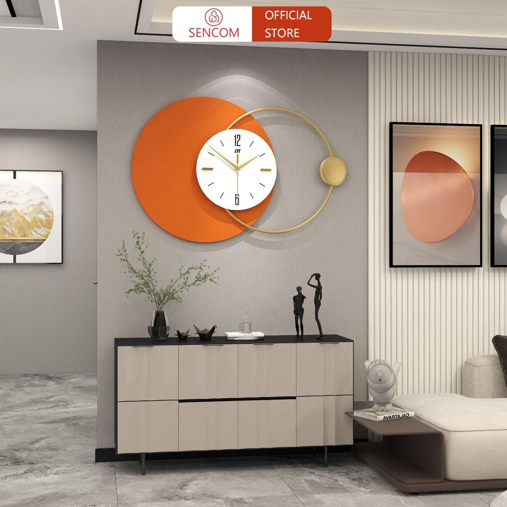 Đồng hồ treo tường phòng khách độc đáo SENCOM, đồng hồ trang trí decor phong cách Bắc Âu - JT21123-65