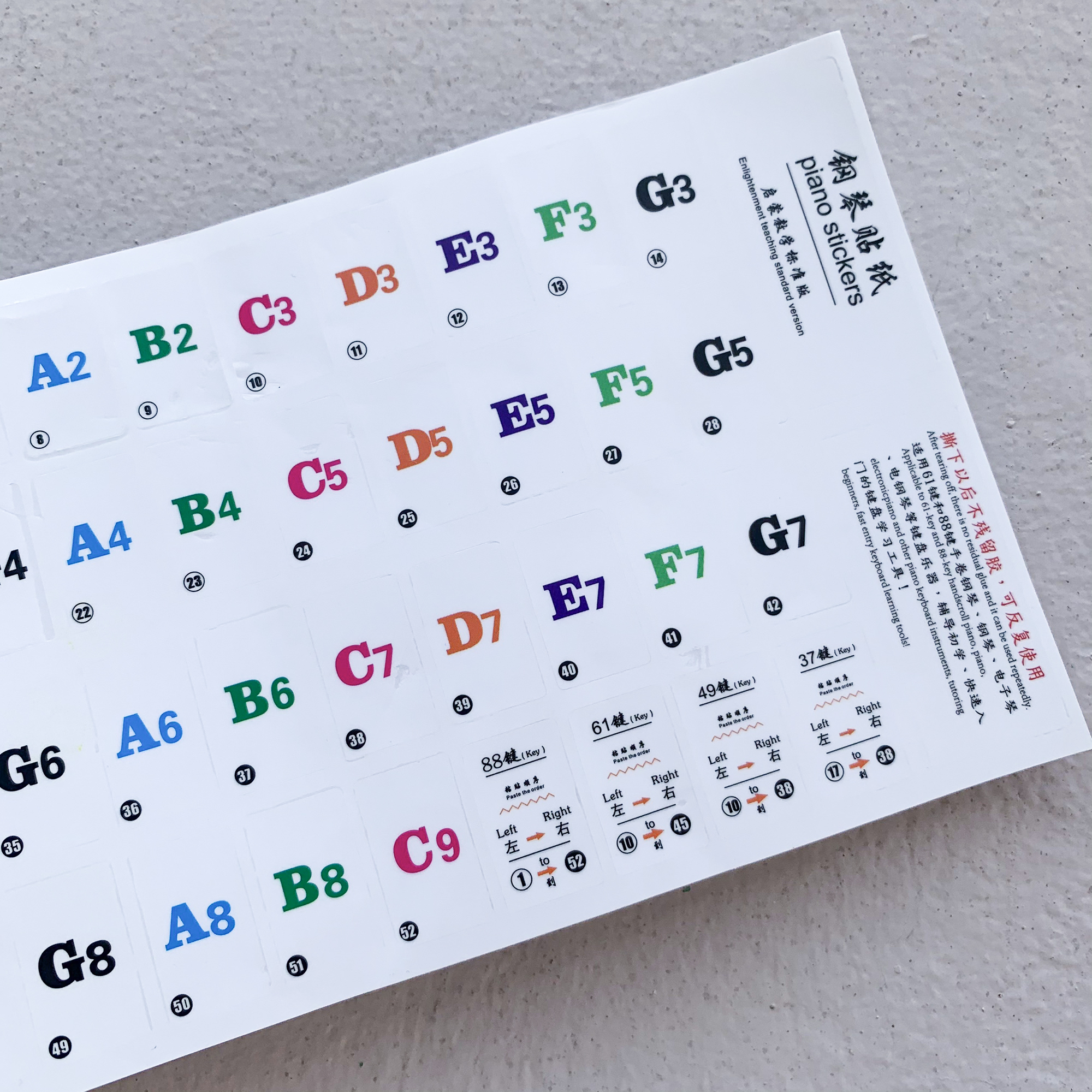 Miếng dán nốt nhạc trên đàn Piano, Organ | Piano Sticker - Decal |