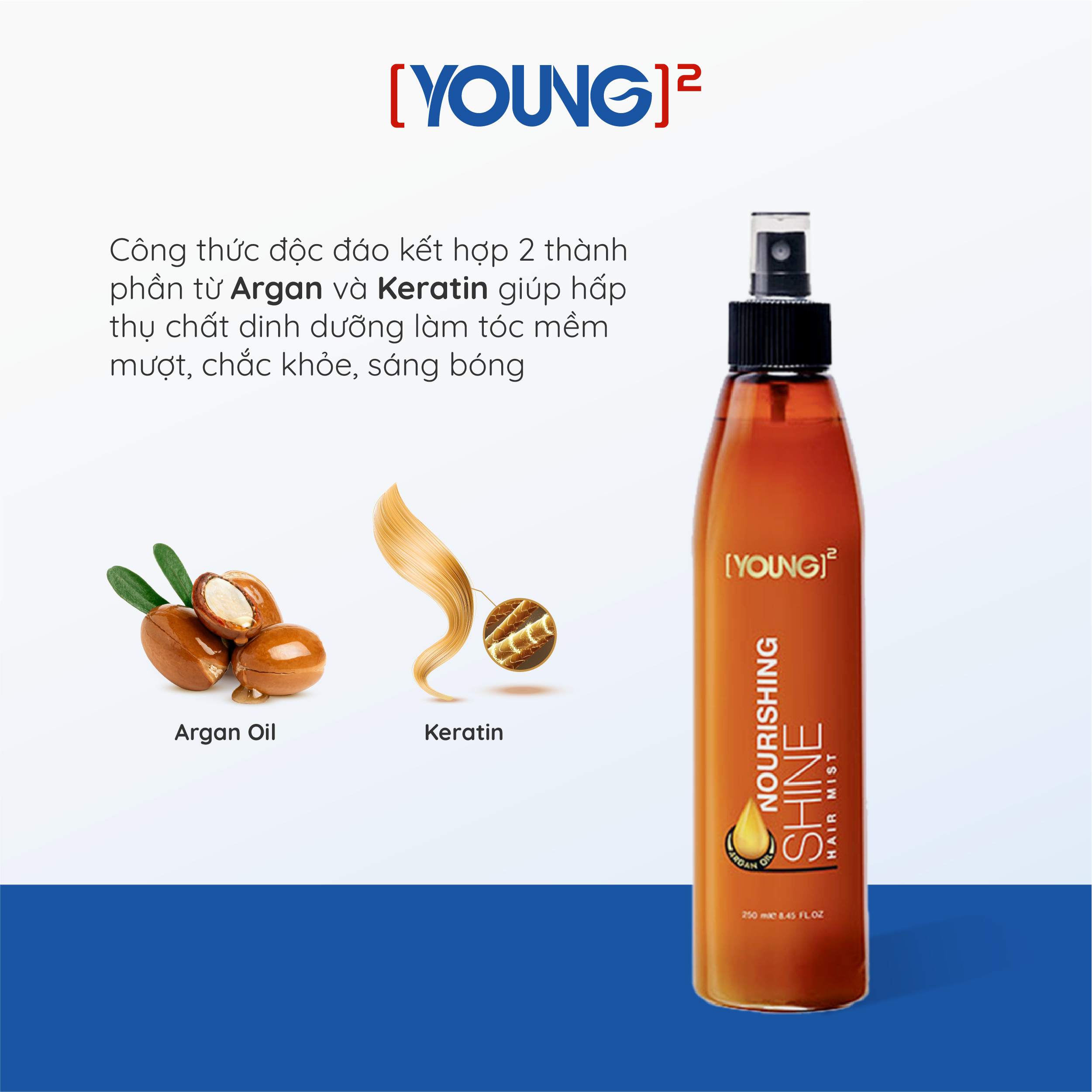 Xịt dưỡng tóc YOUNG giúp tóc chắc khỏe và giảm chẻ ngọn 250ml