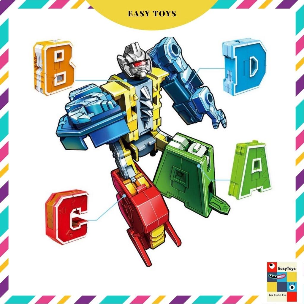 Bảng Chữ Cái Lắp Ghép Robot EASYTOYS Sáng Tạo Bộ 26 Chữ Cái Biến hình Robot
