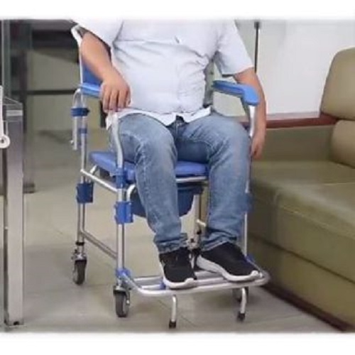Ghế bô vệ sinh tiêu chuẩn Mỹ Lucass GX-200 3 trong 1: Ghế bô, ghế tắm, xe lăn - Có Đệm, Bánh Xe, Chỗ Gác Chân