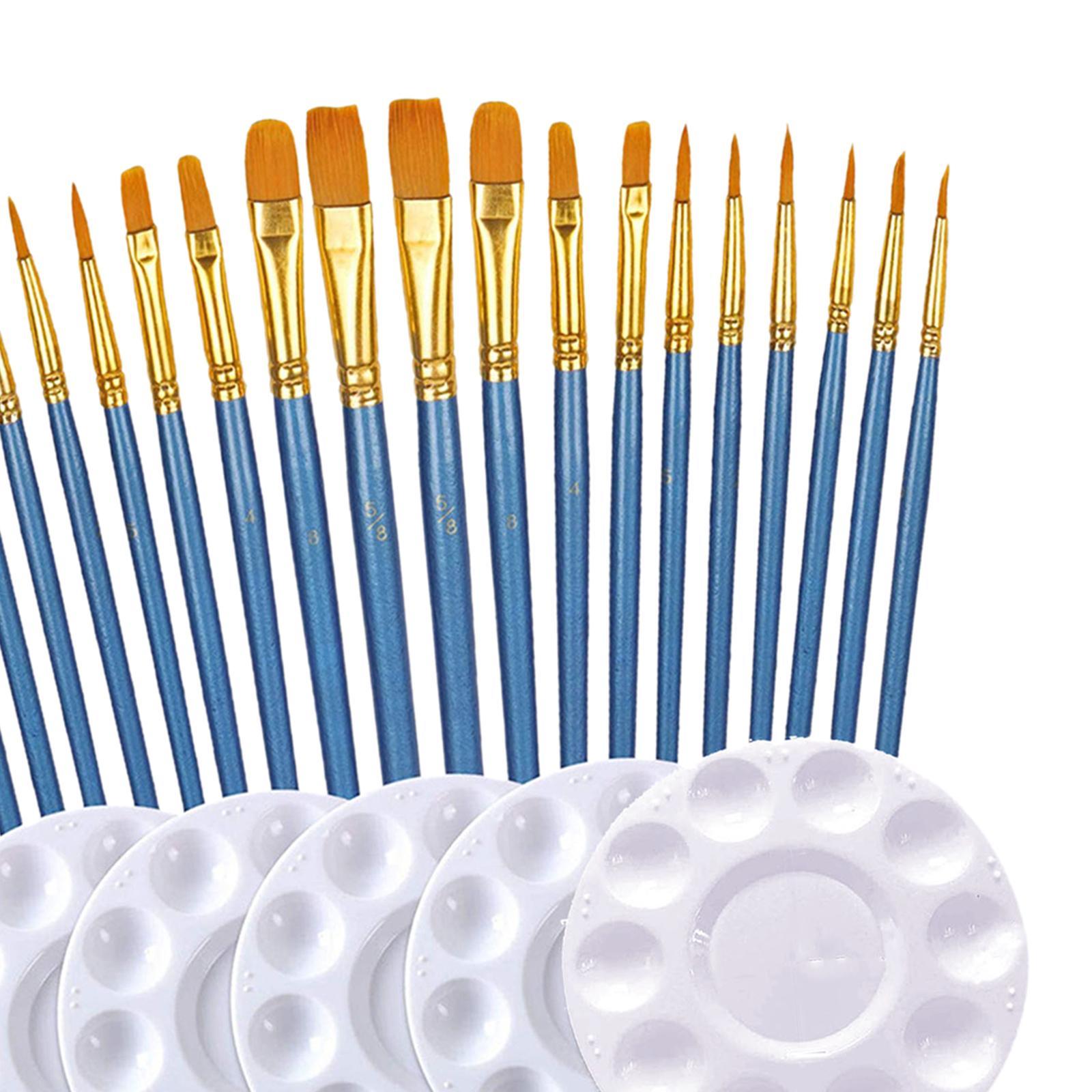 25x Paint Brushes Palette Set Acrylic Painting Tool Artist Paint Brushes Nylon Hair Brushes for Arts Projects Classroom Make up DIY Crafts