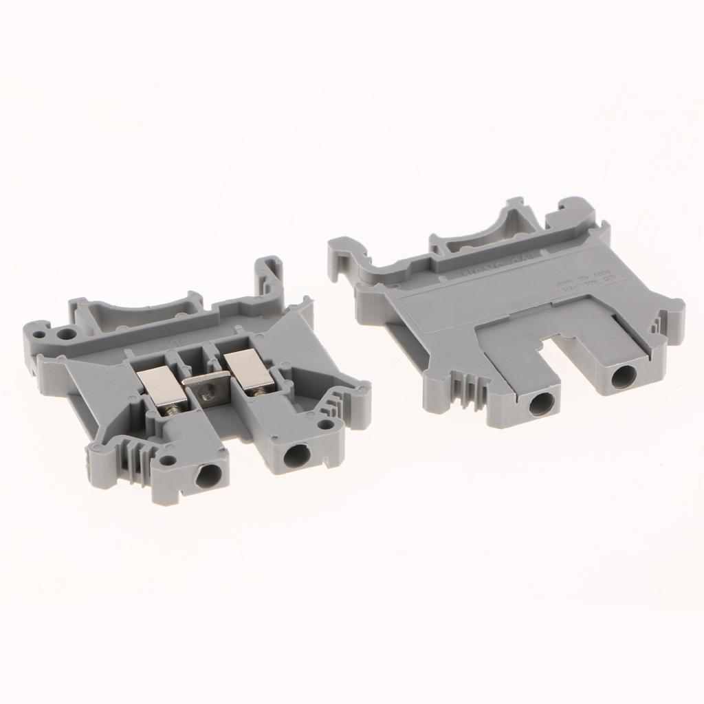 10 Pcs DIN Rail Terminal Block Screw Type UL 800V 0.2-4mm² gray UK-5N