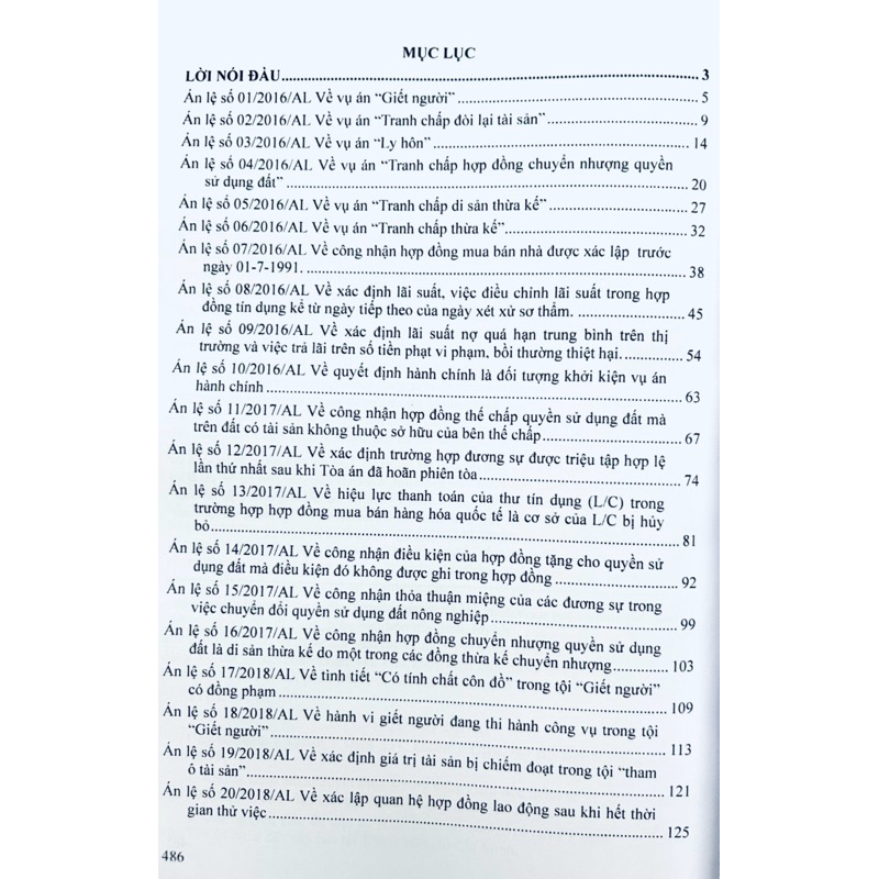 Hệ Thống 72 Án Lệ Việt Nam Hiện Hành