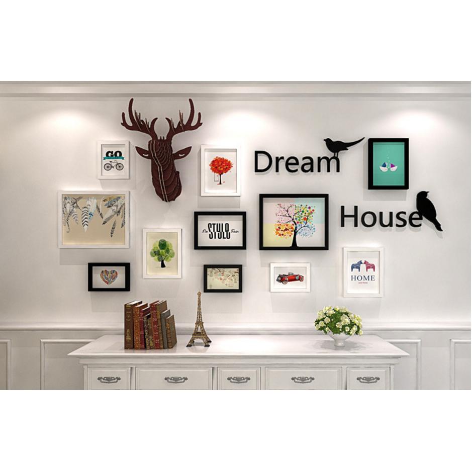 Bộ khung ảnh treo tường trang trí nhà cửa Dream House, Reindeer