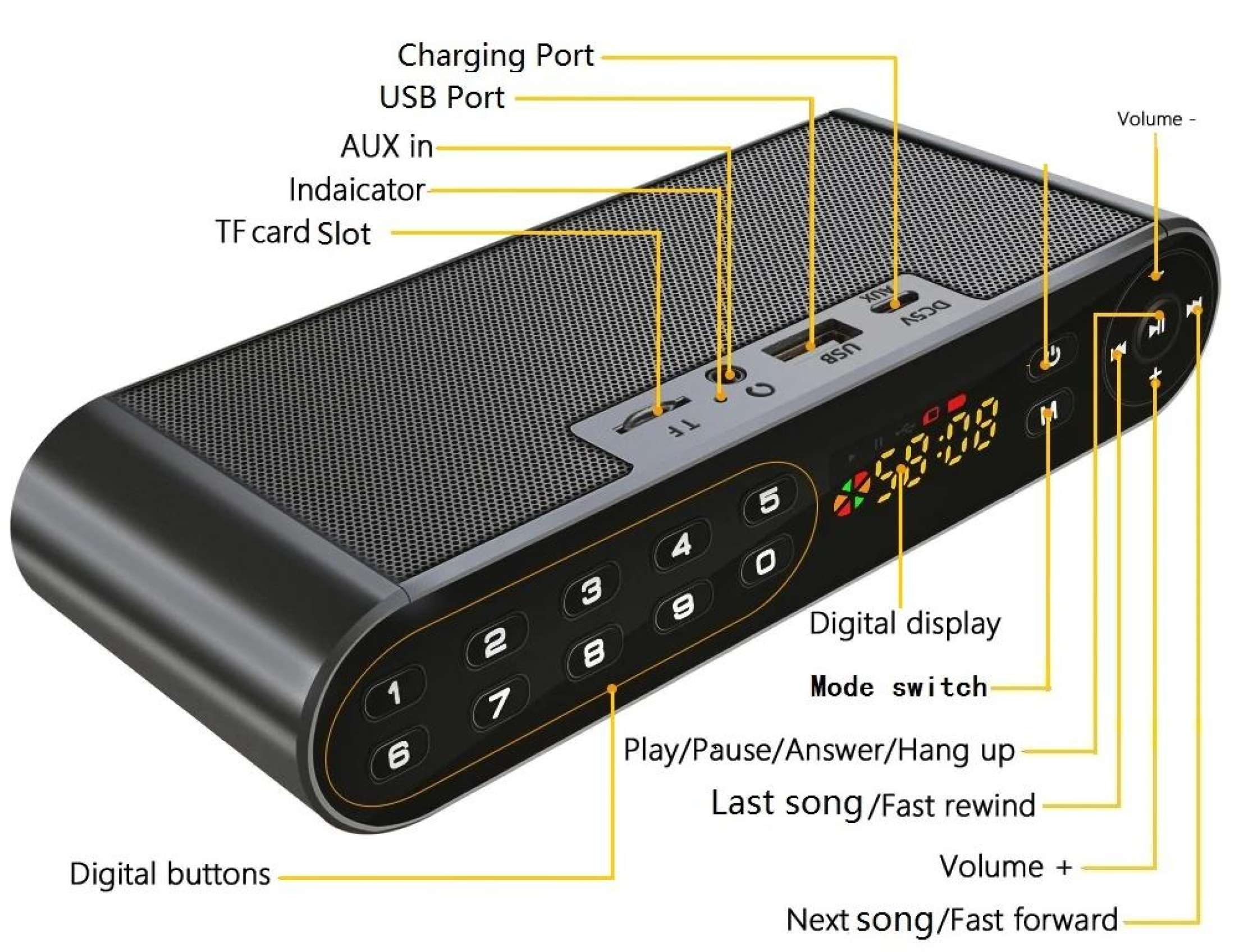 Loa Buetooth Q8 siêu Bass âm thanh chuẩn Hifi PF161 - Hàng Chính Hãng