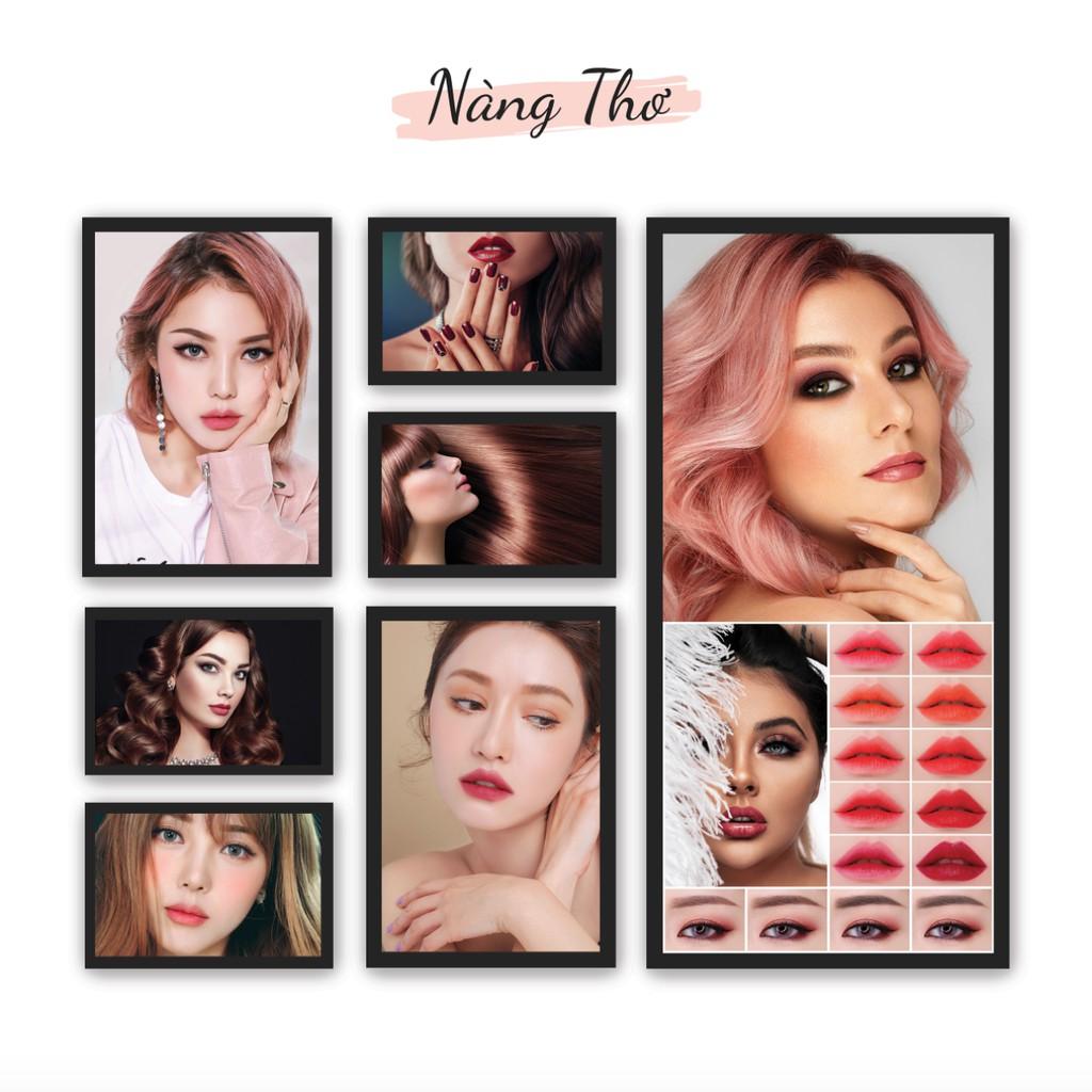BỘ 7 TRANH CỨNG DECAL DÁN SALON TÓC, TIỆM NAILS & PHUN XĂM THẨM MỸ_THIẾT KẾ DECAL VIP