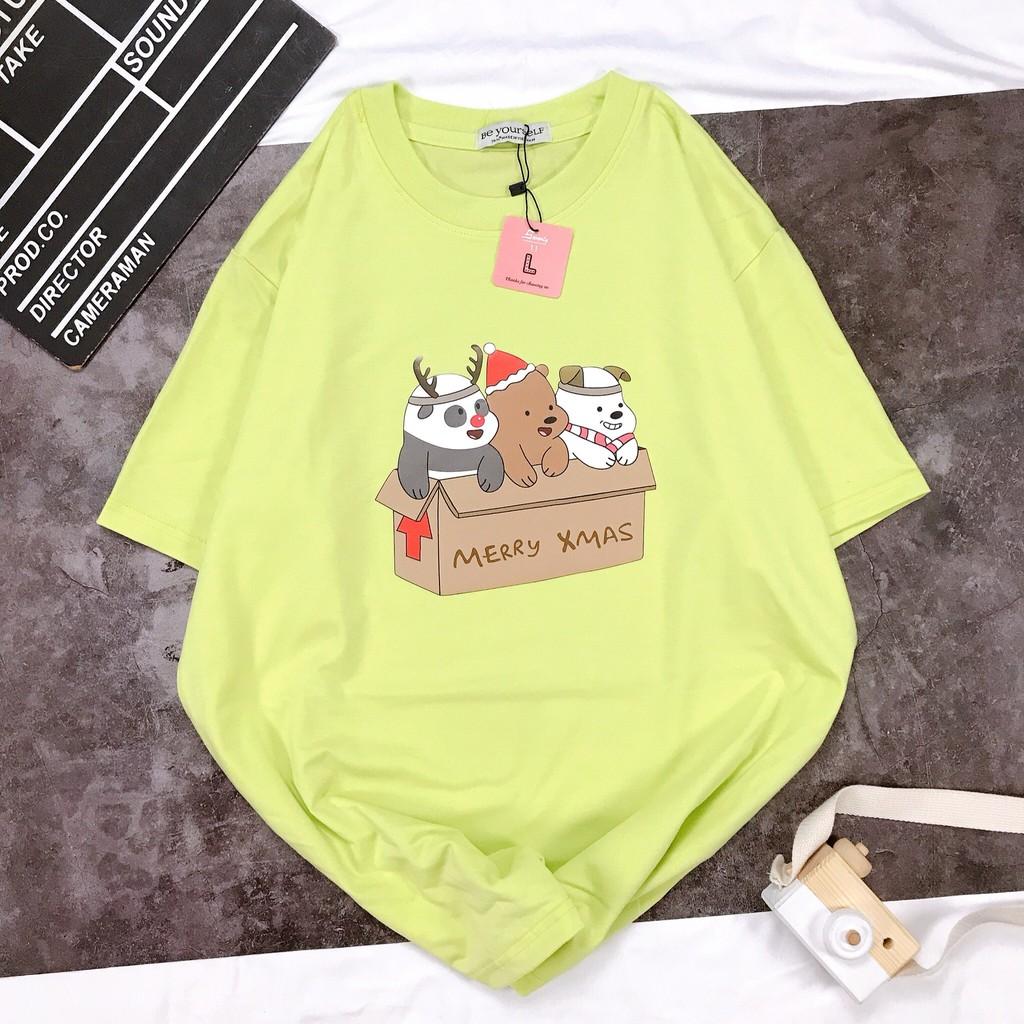 - Áo thun tay ngắn Be Yourself unisex size M L - 3 CON GẤU TRONG HỘP QUÀ NOEL