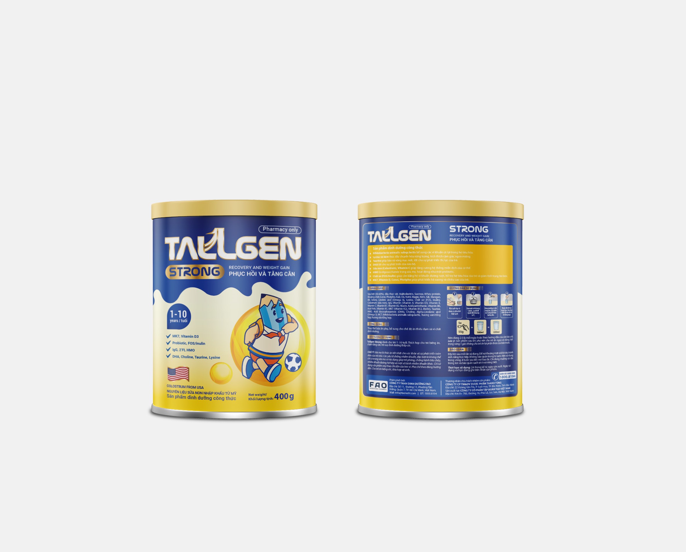 Sữa Tallgen Strong 850gr giúp tăng cân cho trẻ từ 1-10 tuổi