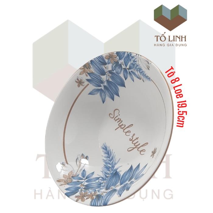 Tô 8 loe sứ cao cấp Style 19.5cm,,tô loe sứ cao cấp 19.5cm Style