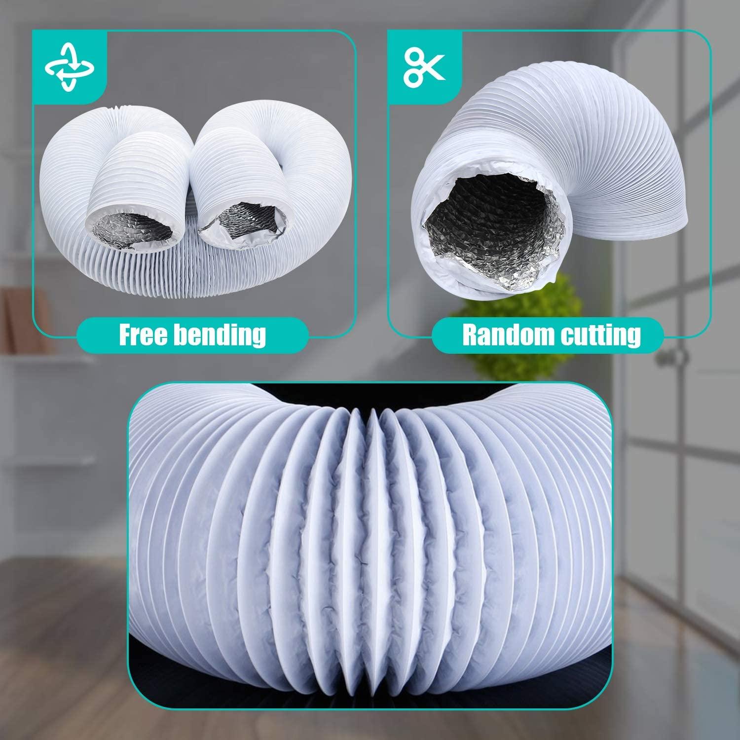 Vòi sơ tán linh hoạt Ø Chiều dài 1058mm 8m, vỏ thông gió phổ quát trong bộ PVC/nhôm để bảo vệ điều hòa không khí chống ăn mòn để ăn mòn