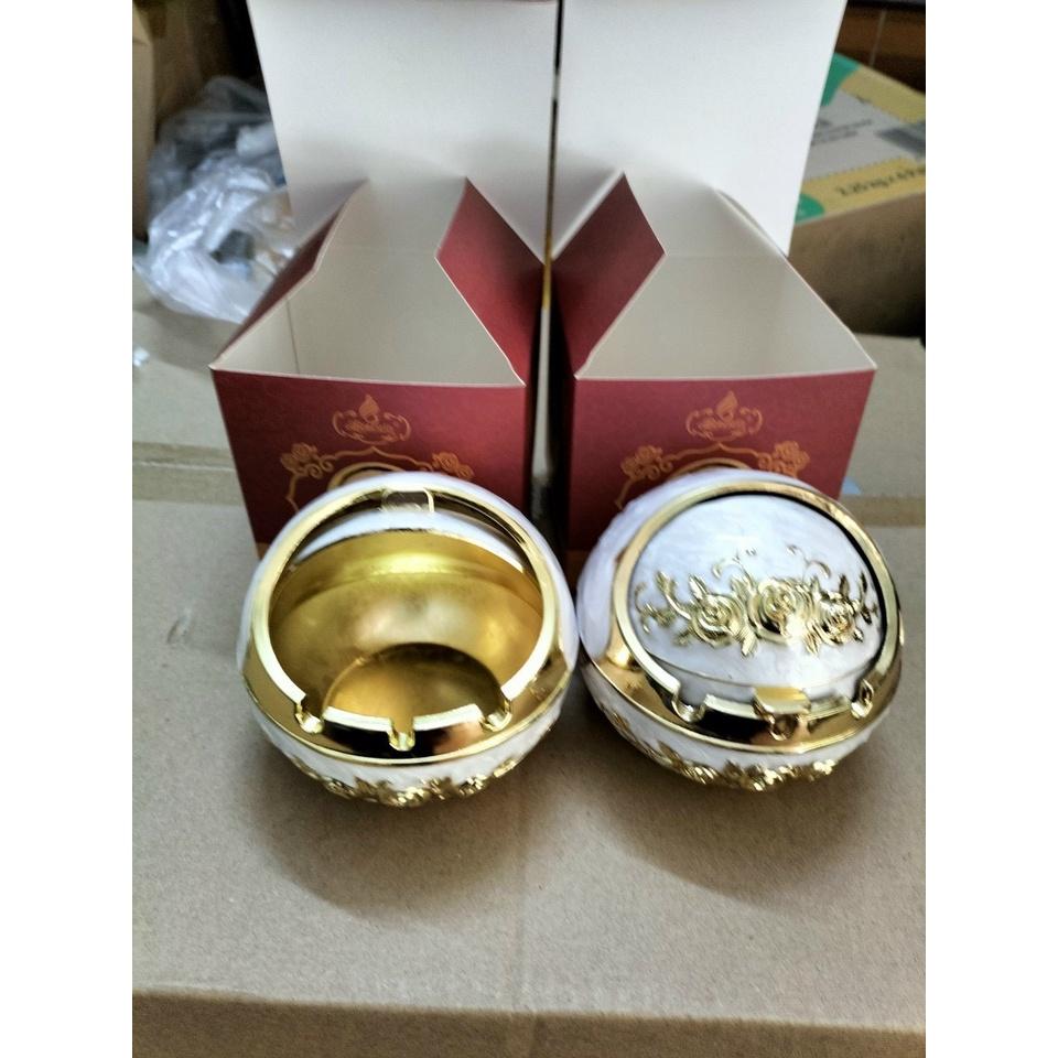 Hủ đựng Tăm Vàng Hoàng Gia - Gạt Tàn Phong Cách Hoàng Gia