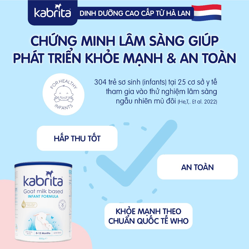[DATE 2026 - MUA 1 TẶNG 1] Combo 2 lon Sữa dê Kabrita Số 1 800g (0-12 tháng)