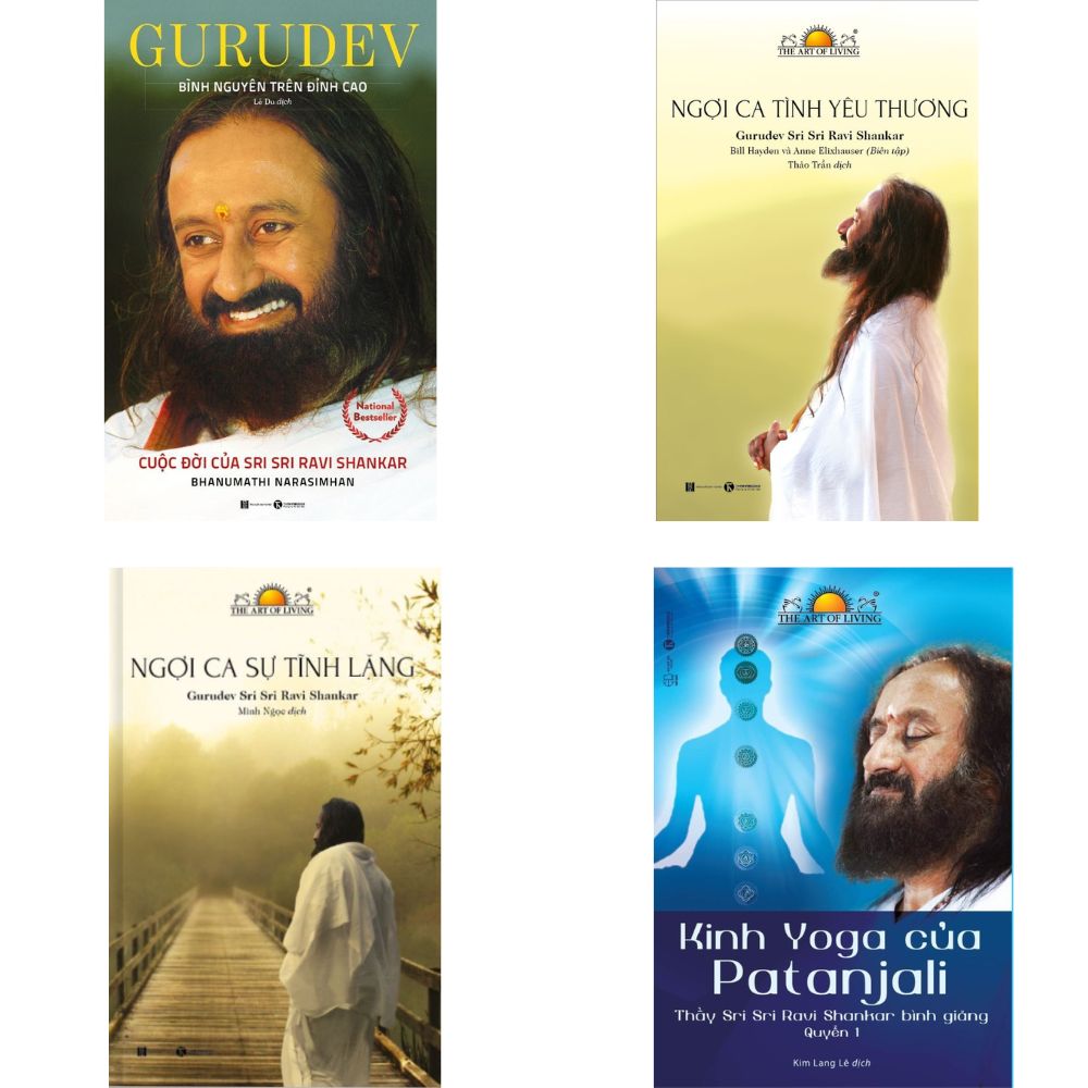 Bộ 4 cuốn The Art Of Living: Cuộc Đời Của Sri Sri Ravi Shankar + Kinh Yoga Của Patanjali + Ngợi Ca Tình Yêu Thương + Ngợi Ca Sự Tĩnh Lặng