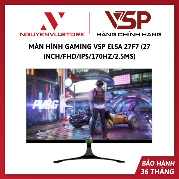 MÀN HÌNH GAMING VSP ELSA 27F7 (27 INCH/FHD/IPS/170HZ/2.5MS) - Hàng Chính Hãng