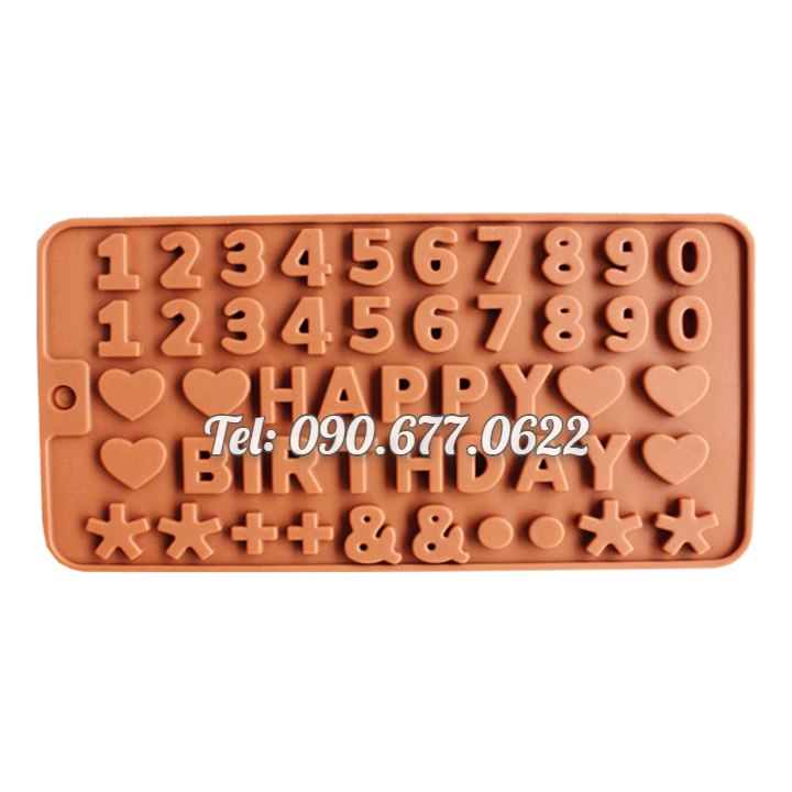 Khuôn silicone làm bánh, rau câu, socola Happy Birthday - Mã số 1297