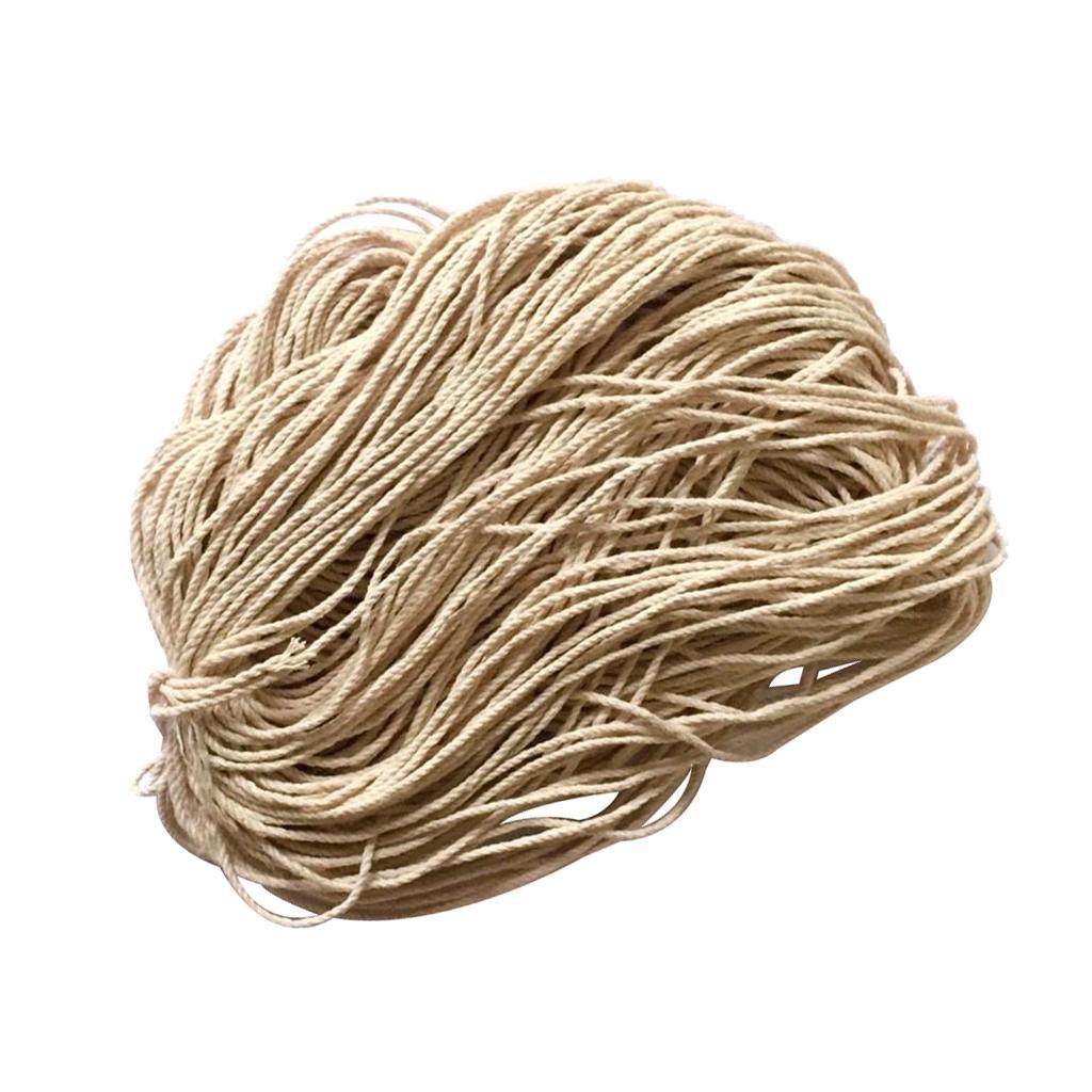 Roll 50M 1.5mm Natural Braided Cotton Rope Cord String Multi-purpose Crafts