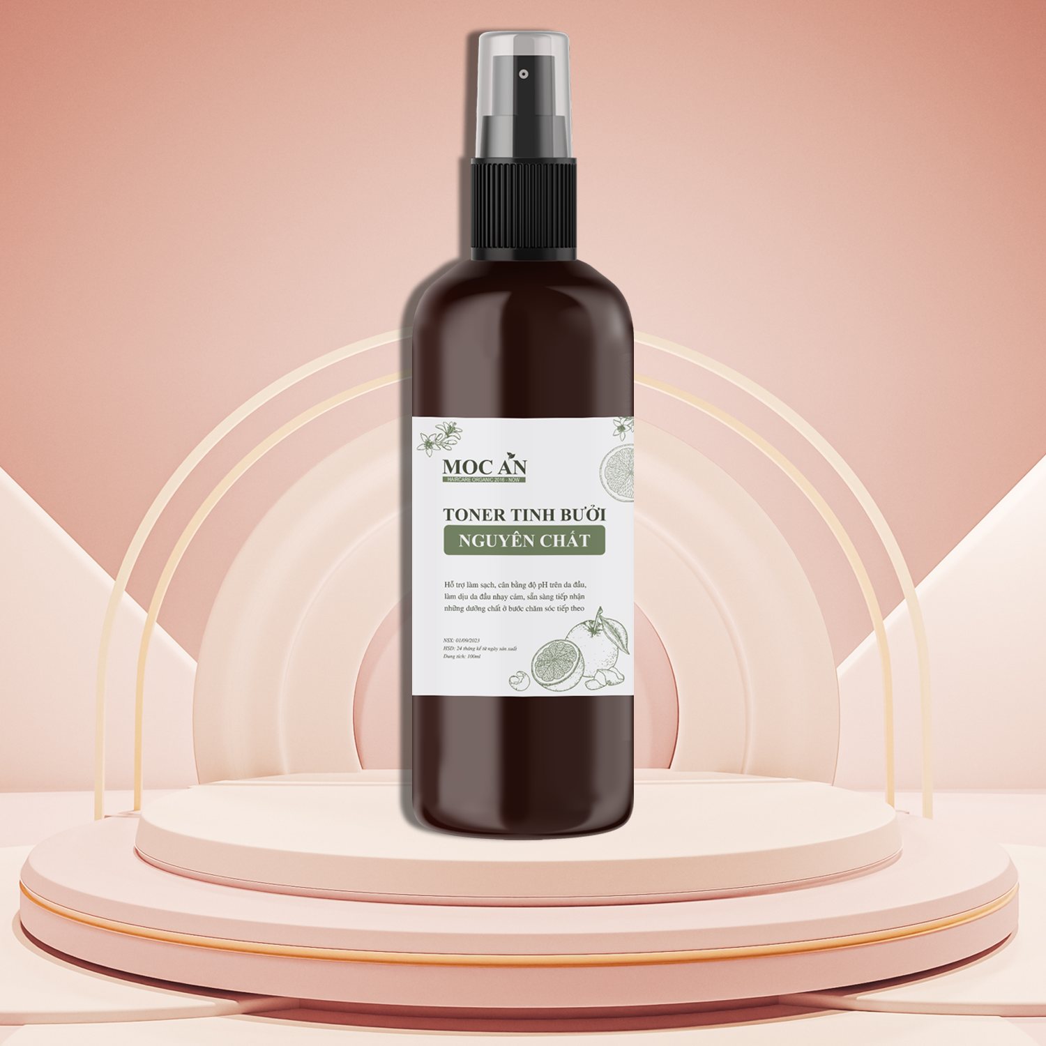 Toner Xịt Tinh Dầu Vỏ Bưởi Da Xanh Mộc Ân Haircare