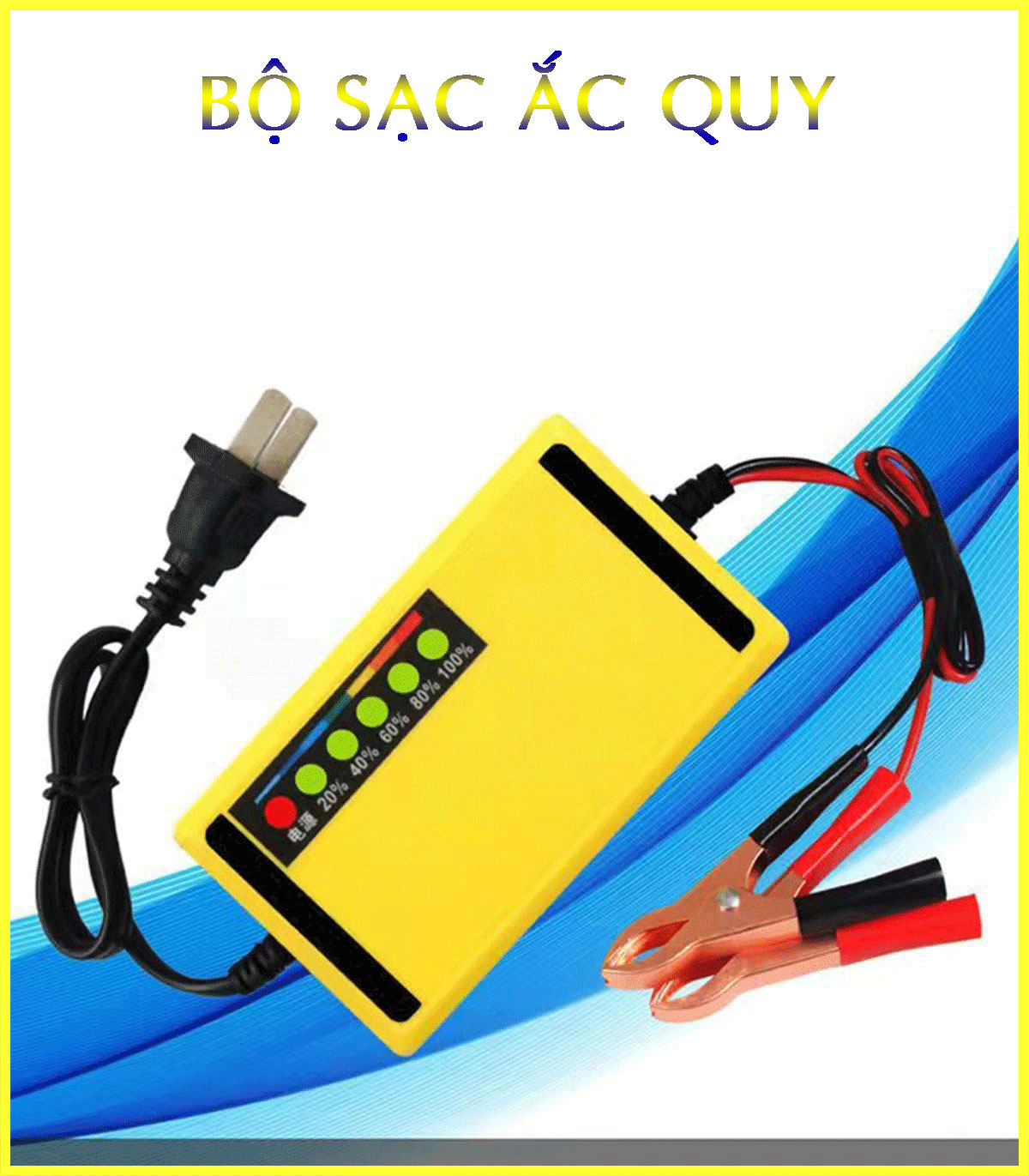 Bộ Sạc Ắc Quy Xe Máy 6 Đèn Led 12V 2A Có Đèn Báo Tiện Lợi Nguồn Điện 220V