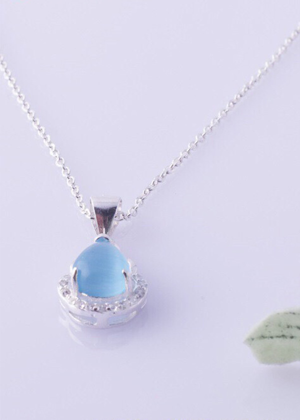 Dây chuyền bạc nữ trang sức bạc Ý S925 Bạc Xinh Huệ Ngân - Giọt sương long lanh YYDZ123
