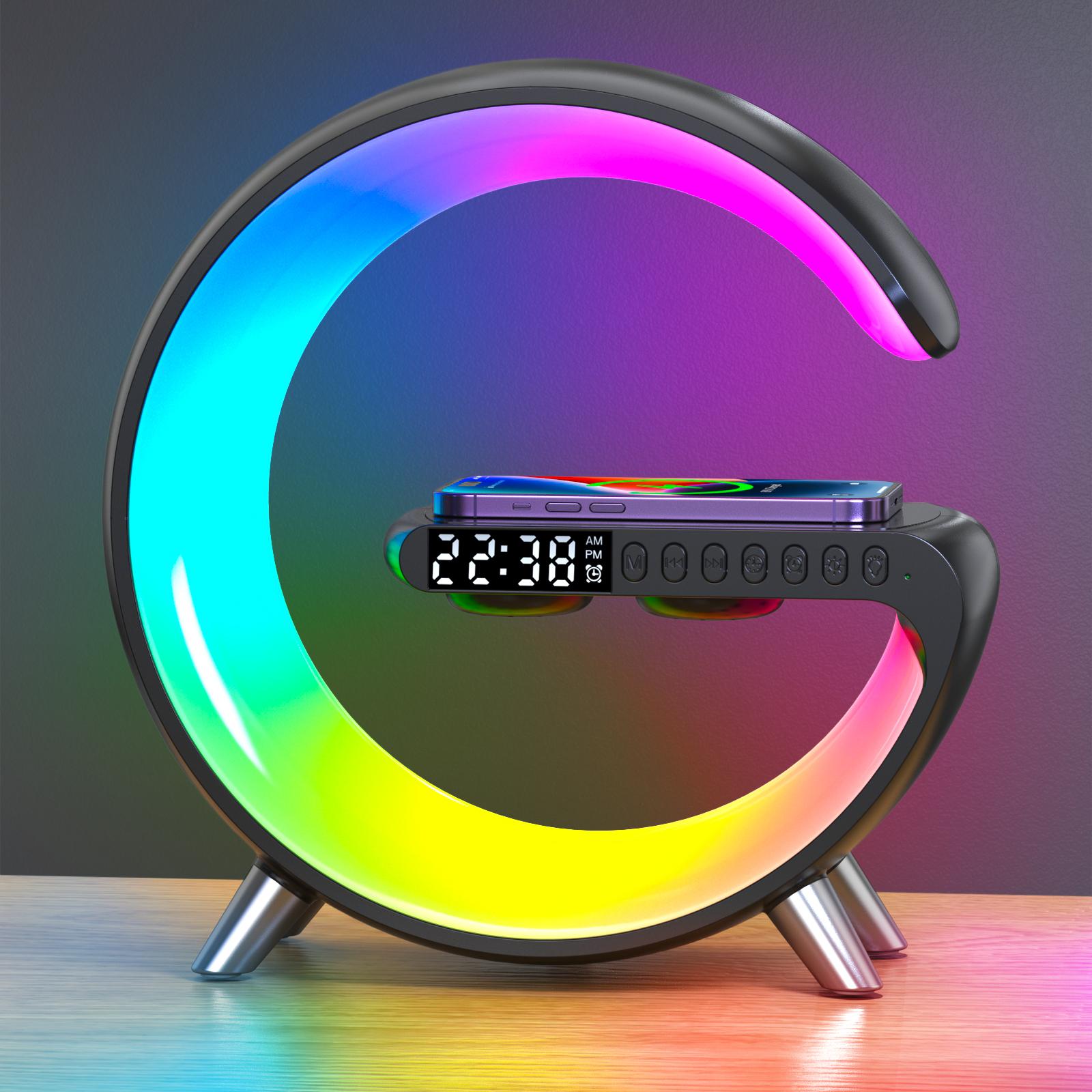 Đèn LED thông minh môi trường ánh sáng bluetooth âm thanh đồng hồ báo thức đồng hồ báo thức không dây sạc đêm ánh sáng mặt trời mọc ánh sáng ánh sáng ngủ