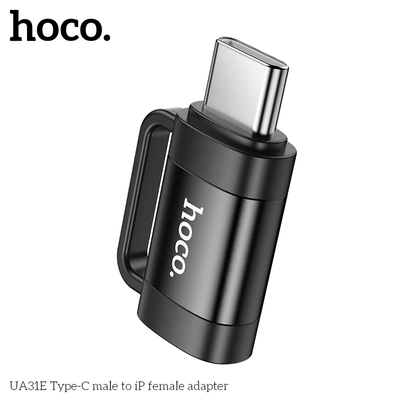 Đầu chuyển đổi cáp sạc (L to C) Hoco UA31E hỗ trợ sạc nhanh PD 60W cho điện thoại _ Hàng chính hãng
