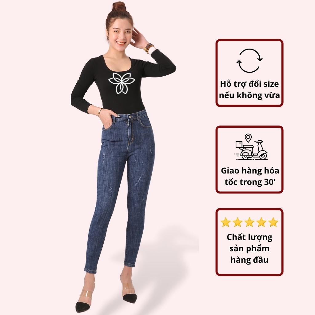 Quần Jean Skinny Nữ Lưng Cao JASKX10