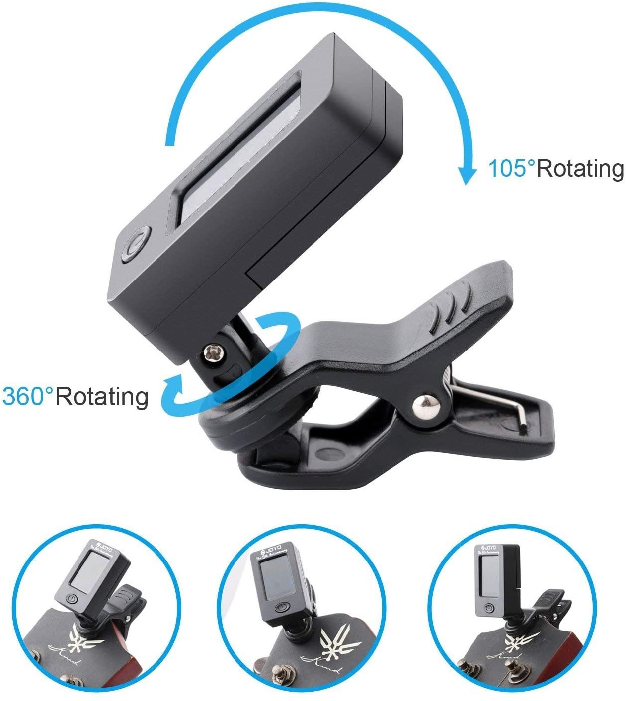 ROGTZ Máy Chỉnh Dây Đàn Dùng Cho Guitar, Bass, Violin, Ukulele TUNER - Hàng Nhập Khẩu