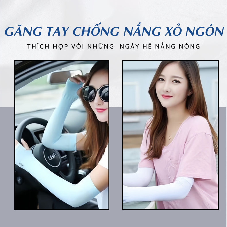 1 Đôi Găng Tay Chống Nắng Hàn Quốc Xỏ Ngón Let's Slim Dày Dặn Ngăn Tia UV Giao Màu Ngẫu Nhiên