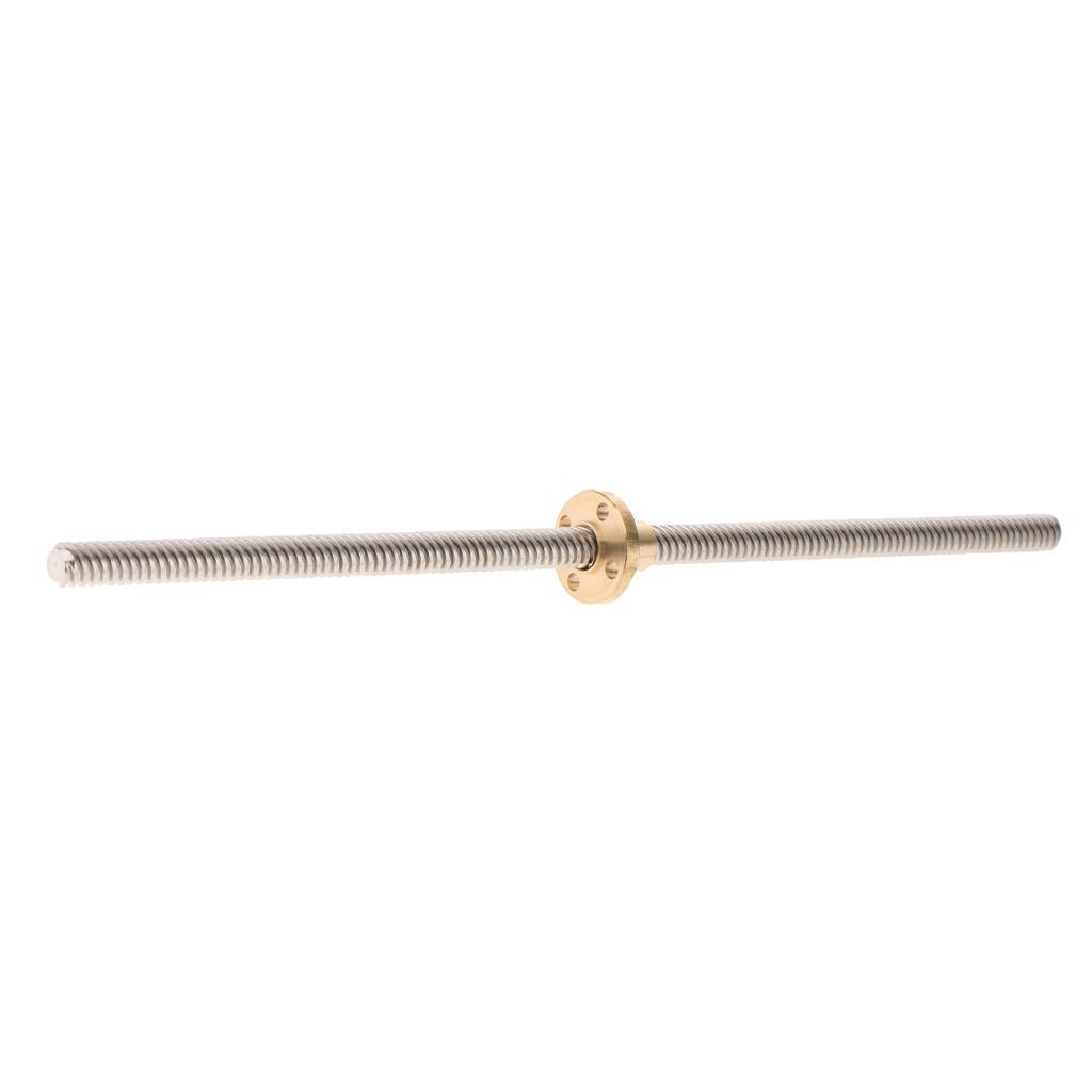 T8 Stainless Lead Screw With Copper Nut For 3D Printer Kit Parts Dia 8mm