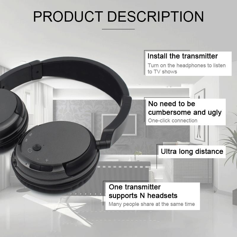 Chuyên Nghiệp FM Không Dây Tai Nghe Chụp Tai Dành Cho Truyền Hình Máy Tính PC Tai Nghe Với USB AUX Máy Phát Âm Thanh, to Âm Thanh Nổi Cho Ông Già