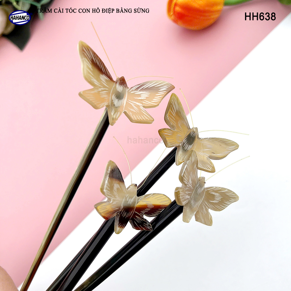Trâm Cài Tóc Hồ Điệp Bằng Sừng HAHANCO Phụ Kiện Cài Tóc Cho Phái Nữ - HH638