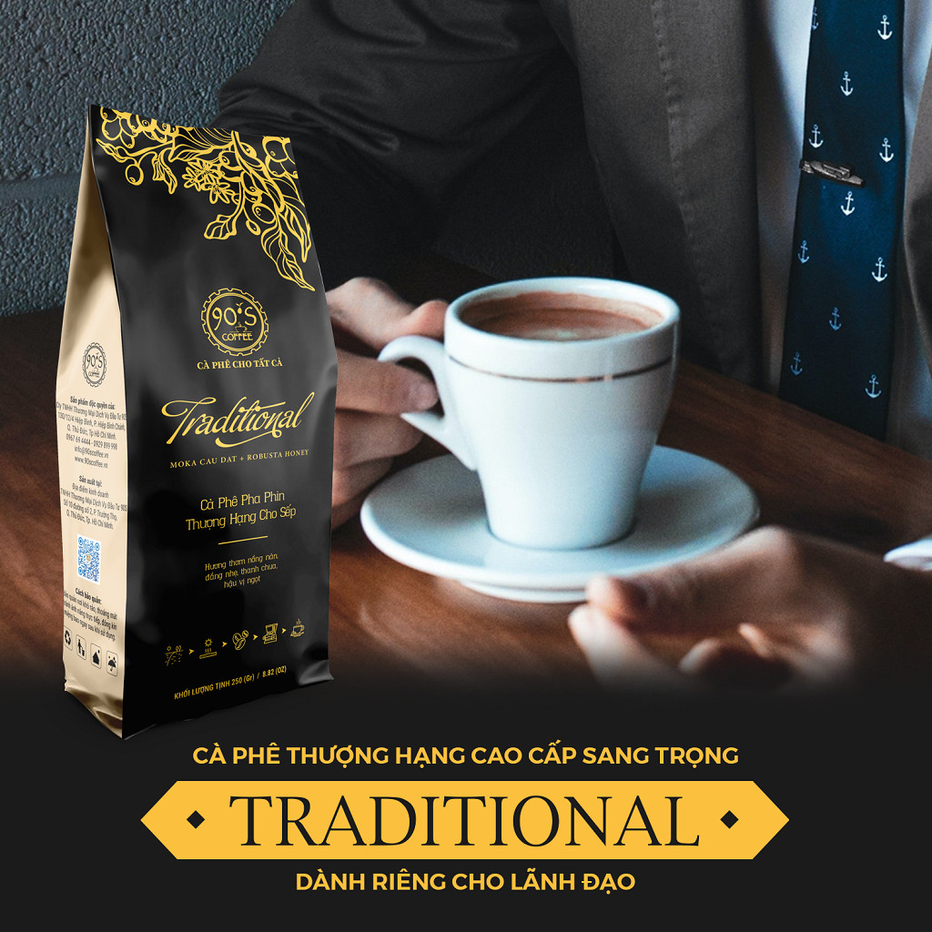 Cà Phê Rang Xay Thượng Hạng | TRADITIONAL | 90S Coffee | Chuẩn Gu Cafe Của "SẾP" & Lãnh Đạo | Cà Phê Pha Phin Cao Cấp