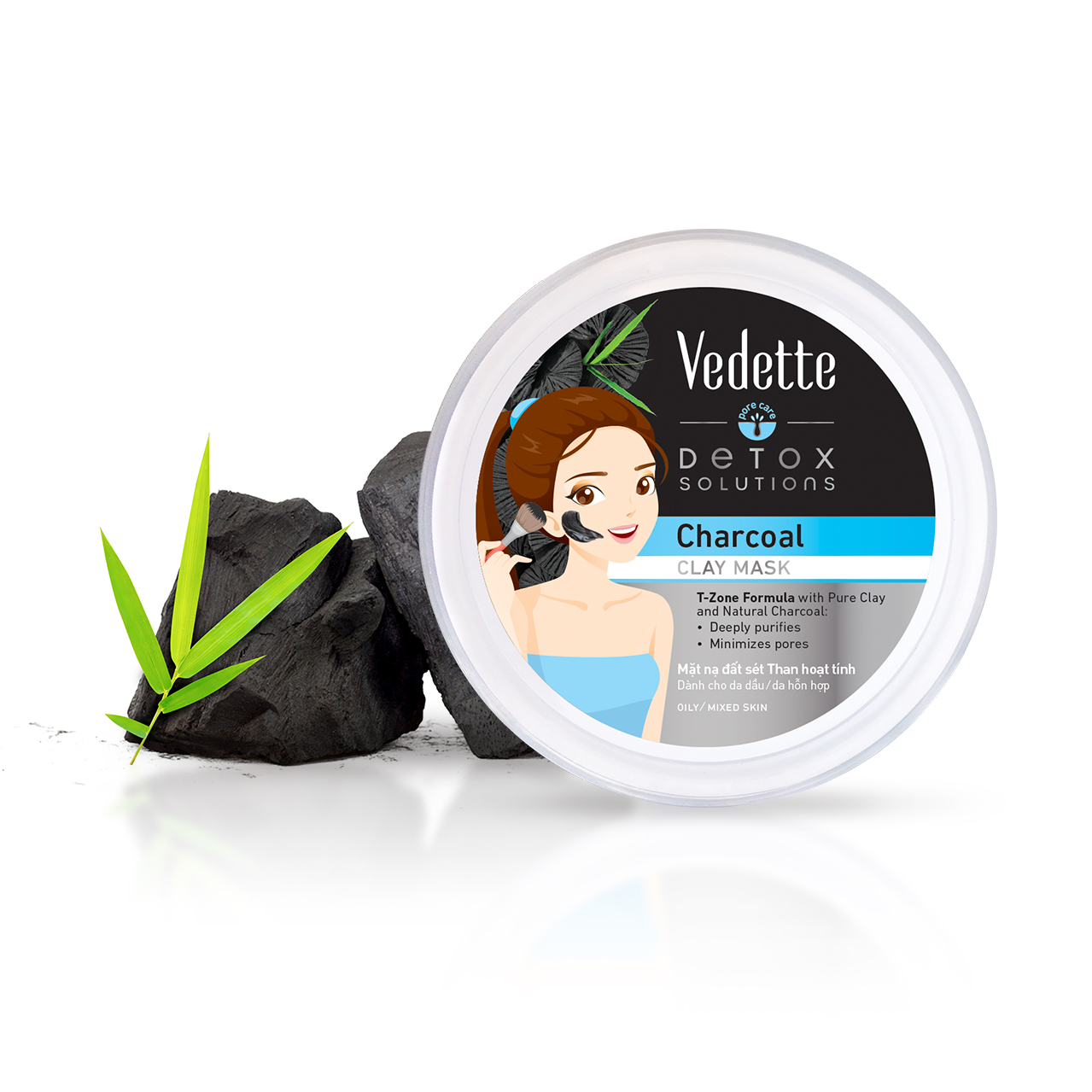 Mặt nạ đất sét Vedette Than Hoạt Tính 145g