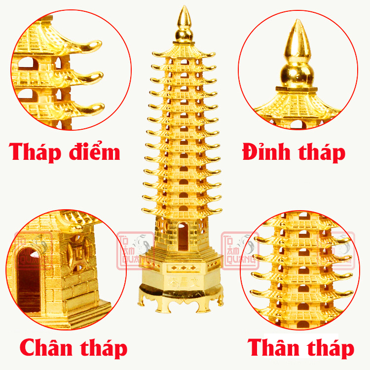 Tháp văn xương phong thủy 9 tầng 13cm mang lại trí tuệ sự nghiệp học hành thăng tiến - TÔ TÂM QUANG