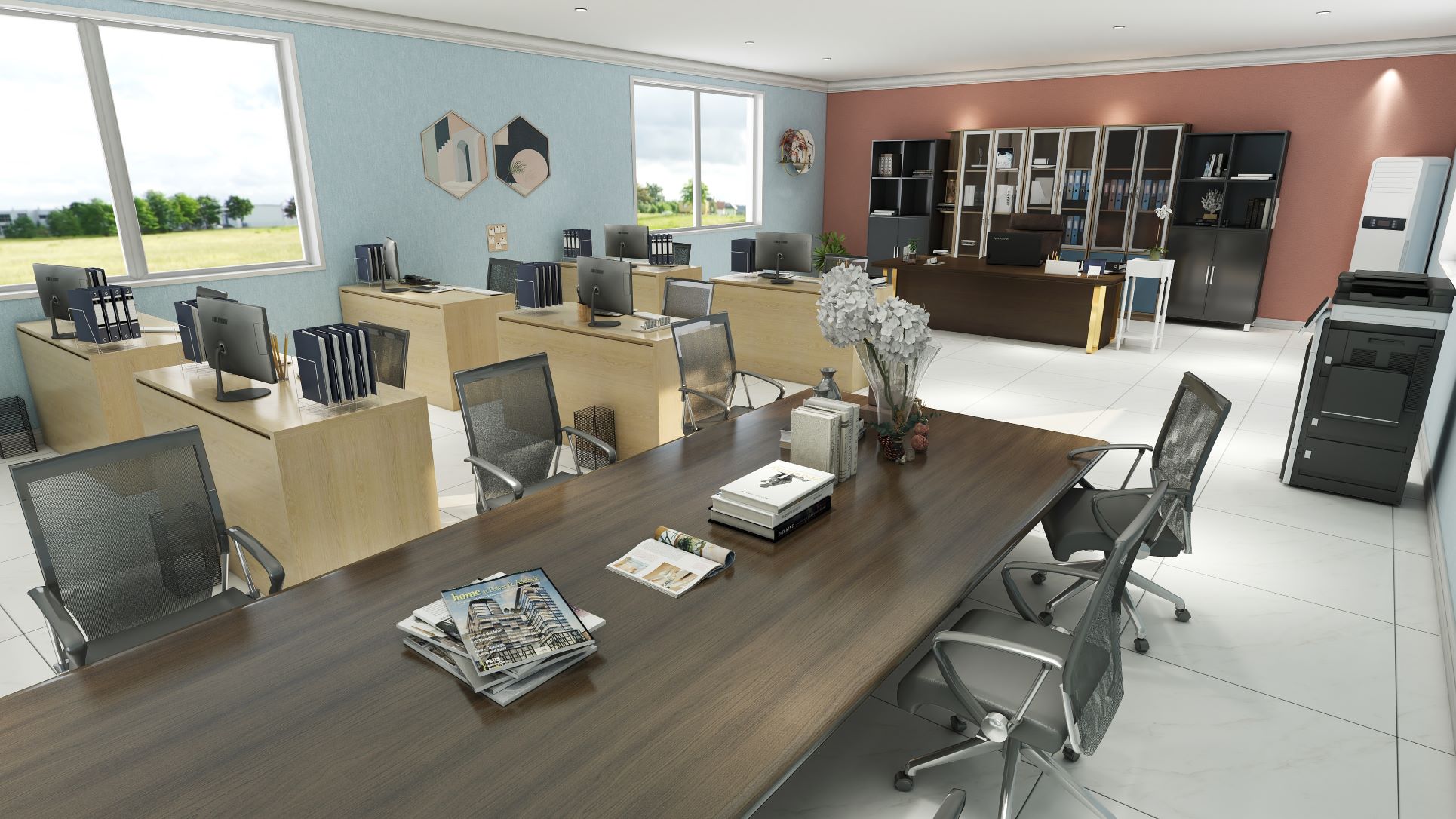NỘI THẤT VĂN PHÒNG GỖ AN CƯỜNG PHỦ MELAMINE BÓNG CHỐNG ẨM, CHỐNG TRẦY XƯỚC -313- NỘI THẤT JY