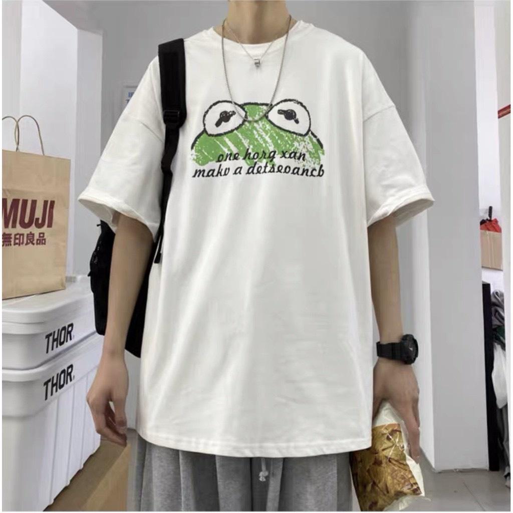 Áo Thun Nam Tay Lỡ Unisex Rộng Ếch Xanh Tay Lỡ Rộng Dáng Hàn