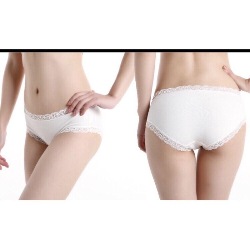 Quần Lót Nữ Cotton Xinh Xắn Viền Ren Siêu Mịn - Chất Liệu Thấm Hút Và Co Giãn 4 Chiều