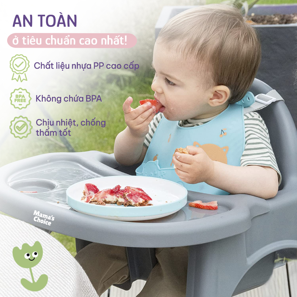 Ghế Ăn Dặm Mama's Choice, Ghế Cho Bé Tập Ăn Dặm, Kiểu Dáng Chắc Chắn Dễ Tháo Lắp và Vệ Sinh [Sản Phẩm Mới Tặng Gặm Nướu]